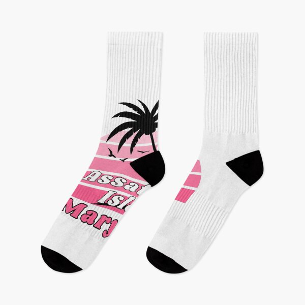 Item preview, Retro Cool Assatesgue Island Beach Maryland Palm Tree at Sunset designed and sold by karmdaf.