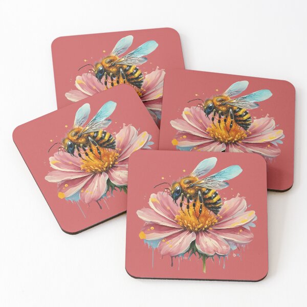 Item preview, Bee on pink flower designed and sold by Ann Miu Deluxe.