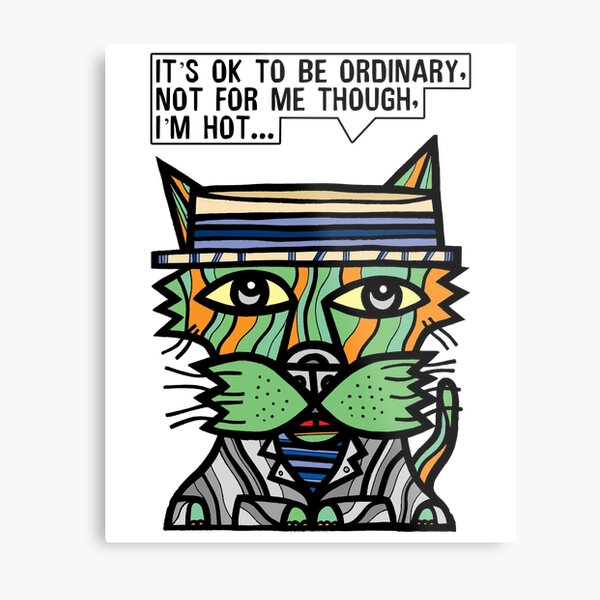 "It's OK to be ordinary, not for me though, I'm hot..." Metal Print