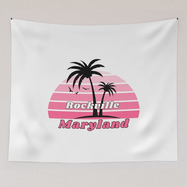 Item preview, Retro Cool Rockville Beach Maryland Palm Tree at Sunset designed and sold by karmdaf.