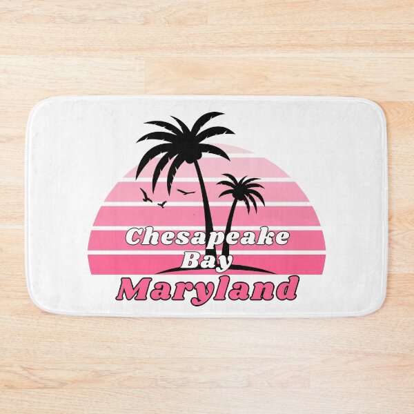 Item preview, Retro Cool Chesapeake Bay Beach Maryland Palm Tree at Sunset designed and sold by karmdaf.