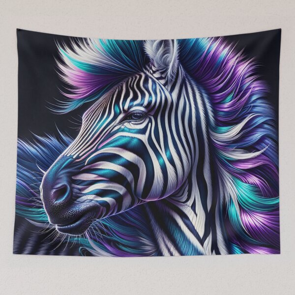Item preview, Vibrant Purple Blue & Teal Zebra designed and sold by AnalajiaDesigns.