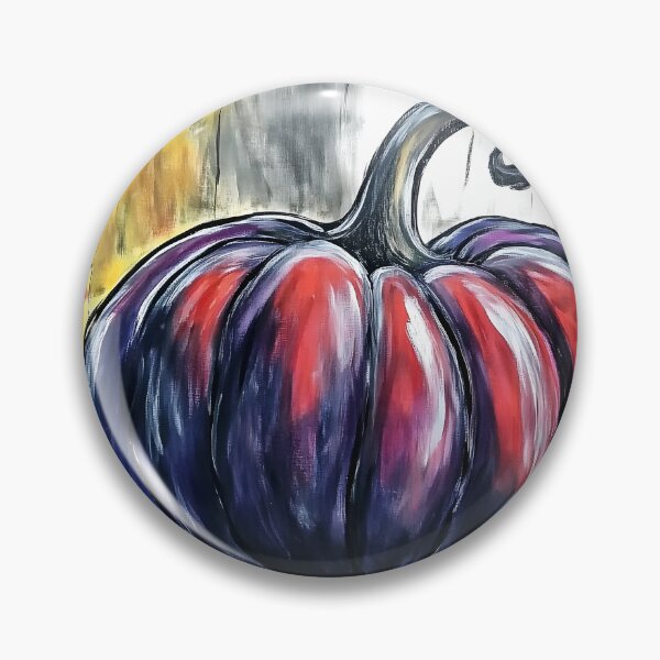 Item preview, Vibrantly Colored Pumpkin with Shades of Purple and Red Against Abstract Background of Yellow Grey Generative AI designed and sold by OlfactoART Studio.