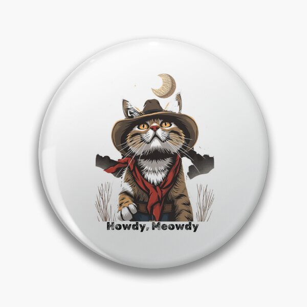 Item preview, cowboy cat with cowboy hat and Howdy Meowdy designed and sold by GinnyGi.