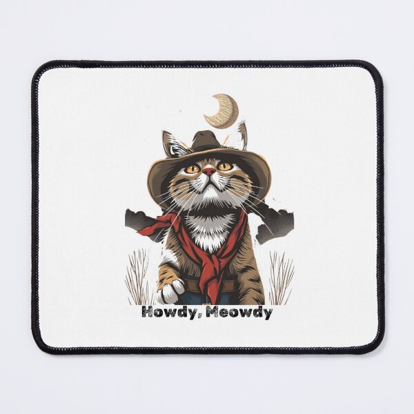Item preview, cowboy cat with cowboy hat and Howdy Meowdy designed and sold by GinnyGi.