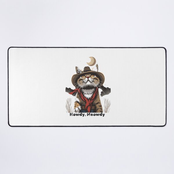 Item preview, cowboy cat with cowboy hat and Howdy Meowdy designed and sold by GinnyGi.