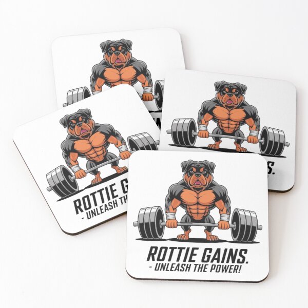Item preview, Muscular Rottweiler Lifting Weights at Gym designed and sold by Petpixy.