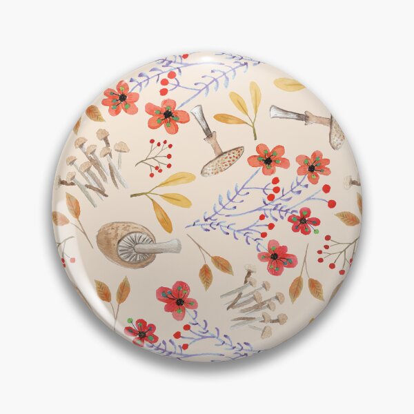 Aperçu de l'œuvre Joli motif de récolte d'automne avec champignons et fleurs rouges créée et vendue par Christina Wedberg.
