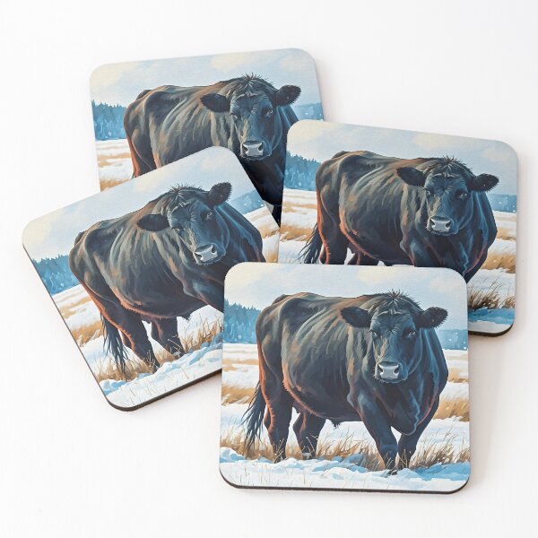 Item preview, Black Angus In A Field Of Fresh Snow designed and sold by Paw's Arts.