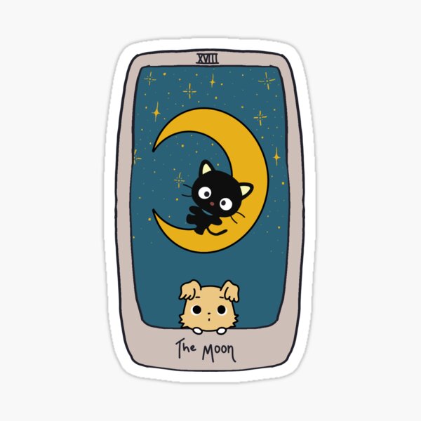Item preview, Sanrio Tarot “The Moon” Chococat and Chibimaru designed and sold by GobboYaga.