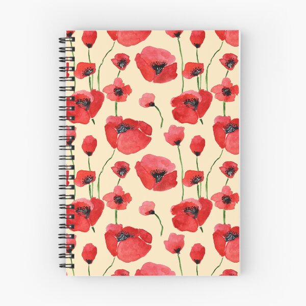 Item preview, Amapolas silvestres de color rojo brillante en acuarela sobre fondo amarillo pastel claro designed and sold by JasmineGDesigns.