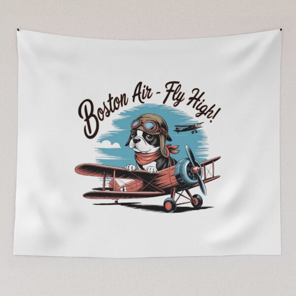 Item preview, Boston Terrier Pilot in Vintage Plane Cockpit designed and sold by Petpixy.