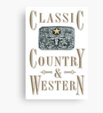 Classic Country & Western (Longhorn Star) Canvas Print