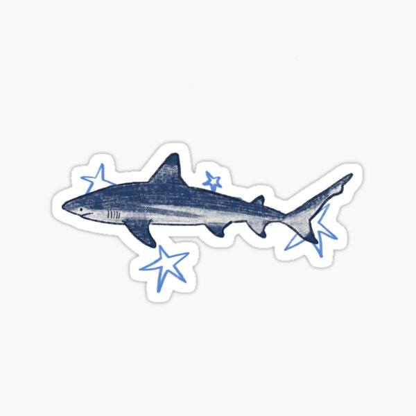 Item preview, black tip reef shark swimming with stars designed and sold by Roobix-Art.