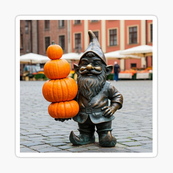 Item preview, Thinking of Wroclaw - Gnome Selling Pumpkins designed and sold by Purrfecta.