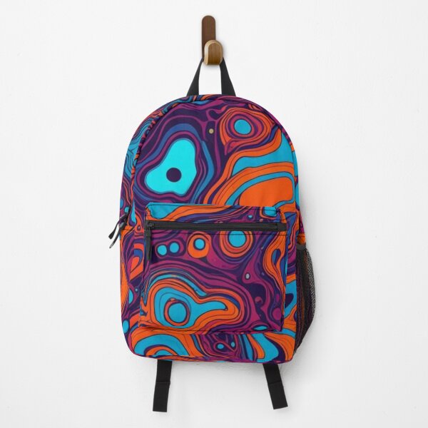 Item preview, Vibrant psychedelic art, colorful art, colorful design, blue, orange, pink, purple, abstract,  designed and sold by karinasalwaszka.