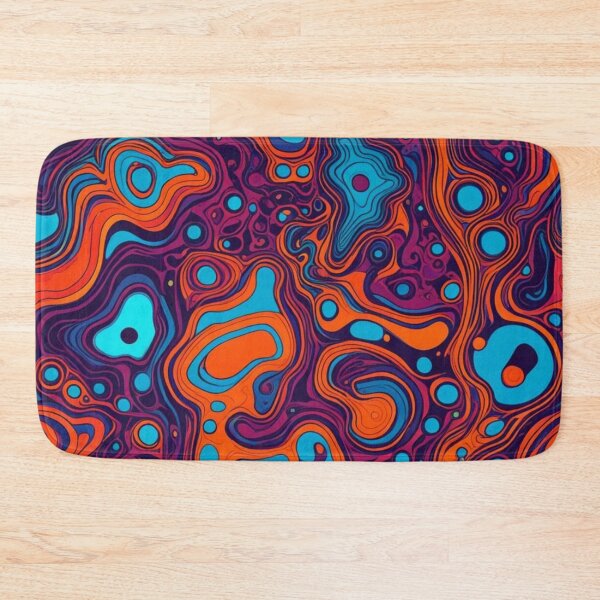 Item preview, Vibrant psychedelic art, colorful art, colorful design, blue, orange, pink, purple, abstract,  designed and sold by karinasalwaszka.