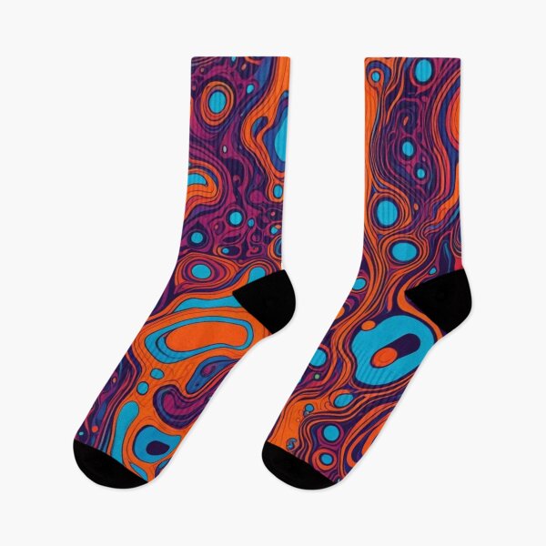 Item preview, Vibrant psychedelic art, colorful art, colorful design, blue, orange, pink, purple, abstract,  designed and sold by karinasalwaszka.