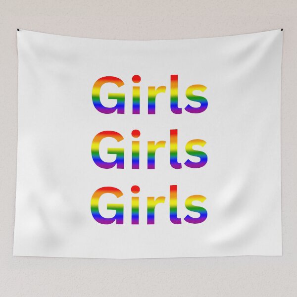 Item preview, Girls Girls Girls - Lesbian Typography, Rainbow Flag Colors designed and sold by Travelslightly.