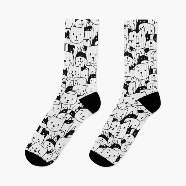 Item preview, Cats and Dogs Doodle Pattern Seamless designed and sold by Happy-Karma.
