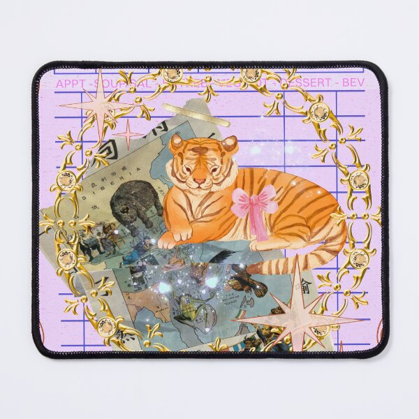 Item preview, Pink Vintage Tiger in Fancy Frame designed and sold by bowsbotanicals.
