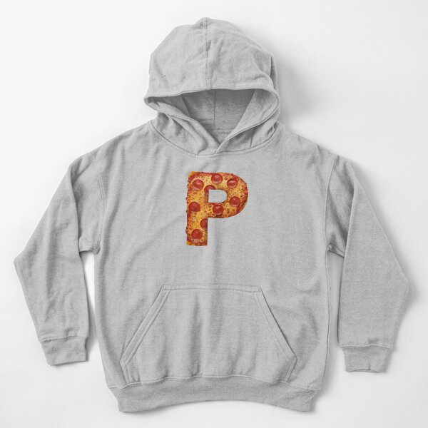 PIZZA LETTER P Kids Pullover Hoodie