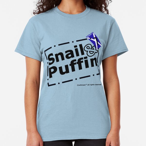 Snail and Puffin Scottish Flag Stamp Classic T-Shirt