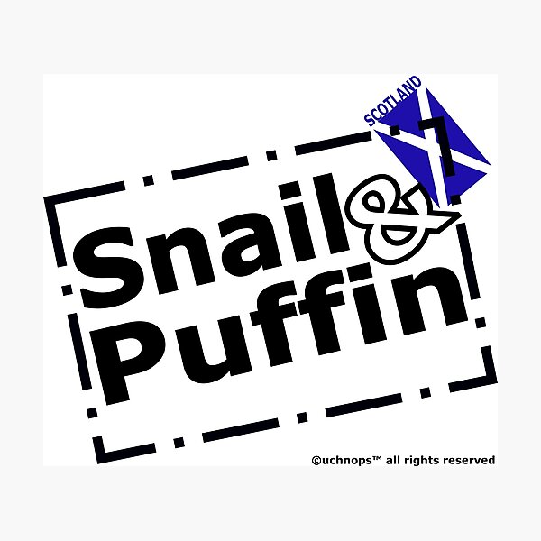 Snail and Puffin Scottish Flag Stamp Photographic Print