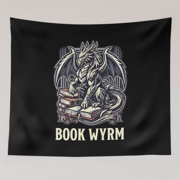 Item preview, I'm A Bookwyrm Not A Bookworm Fantasy Library Dragon designed and sold by Victor Shadehorn.