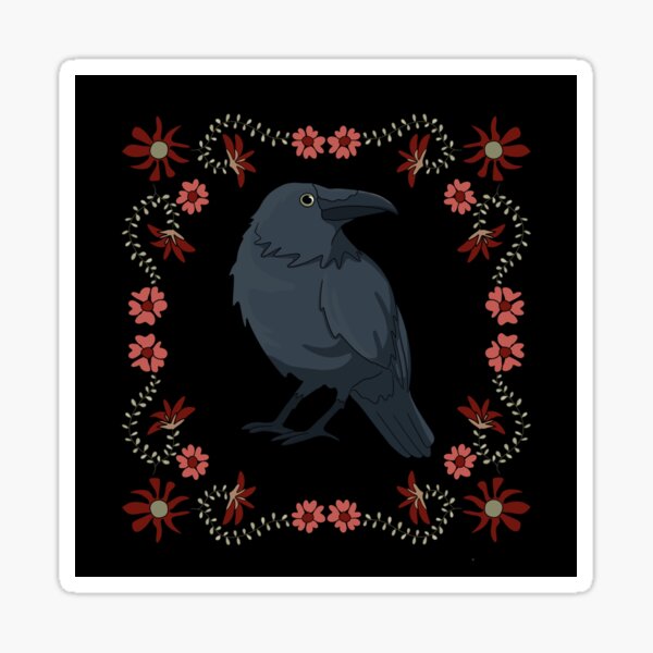 Folk Raven Sticker