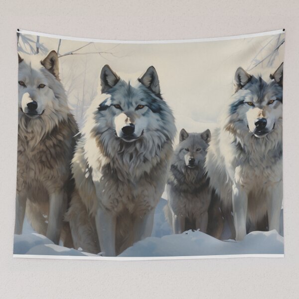 Item preview, Loyal Guardians of the Snow Wolf Pack designed and sold by QuirkyChicArts.