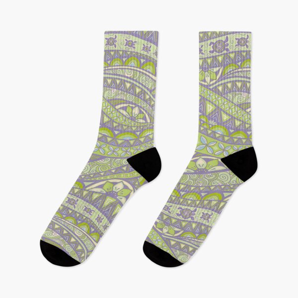 Item preview, Pacific waves w baby turtles & flowers - retro green designed and sold by AprilAppleArt.