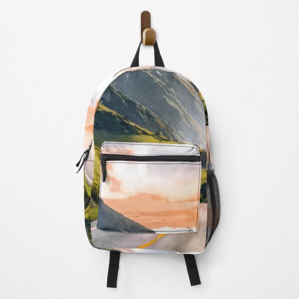 Item preview, Scenic Valley Road with Mountain Sunset Art Print designed and sold by rajasekhark.