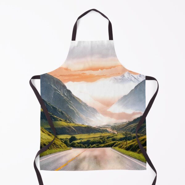 Item preview, Scenic Valley Road with Mountain Sunset Art Print designed and sold by rajasekhark.