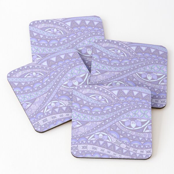 Item preview, Pacific waves w baby turtles & flowers - dreamy lilac designed and sold by AprilAppleArt.