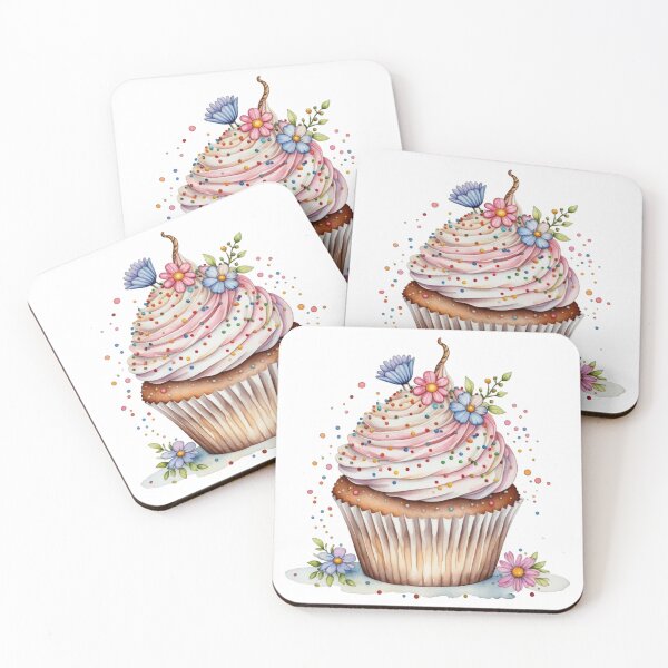 Artikelvorschau, Aquarell Cupcake entworfen und verkauft von BassHeadMomma.