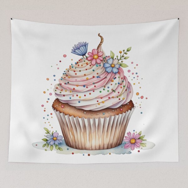 Artikelvorschau, Aquarell Cupcake entworfen und verkauft von BassHeadMomma.