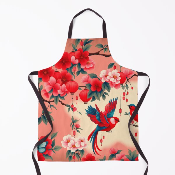 Item preview, FLORAL AND TROPICAL PATTERN O23 - Gift items and personal use / Bird, Watercolor, Vintage, Chinese, Sakura, Jungle, red, blue, cherry blossom, Art designed and sold by LumDesignArt.