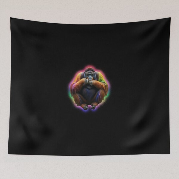 Item preview, rainbow Orangutan designed and sold by LevonsCrazyArt.