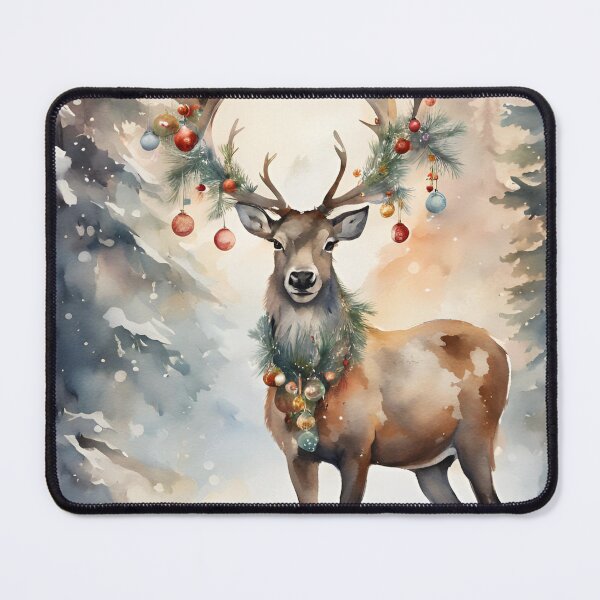 Item preview, Christmas Reindeer Winter Scene Watercolor Design designed and sold by Tammy Marie Russell.