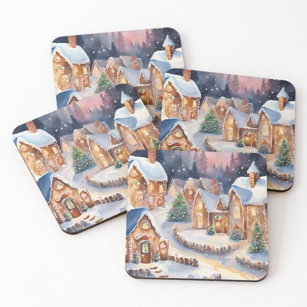 Item preview, Christmas Gingerbread House Village Watercolor Design designed and sold by Tammy Marie Russell.