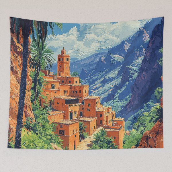 Item preview, Sunlit Moroccan Village in the Mountains designed and sold by DiShepherd.