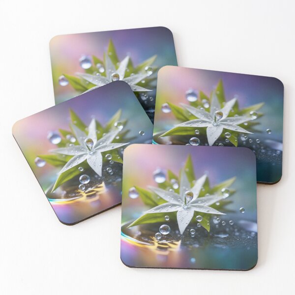 Item preview, White Stars in Water Drops Using Water Drop Refraction designed and sold by hjian8219.