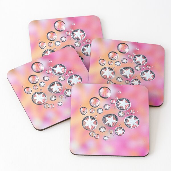 Item preview, White Stars in Water Drops Using Water Drop Refraction designed and sold by hjian8219.