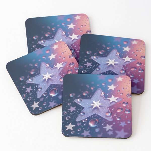 Item preview, White Stars in Water Drops Using Water Drop Refraction designed and sold by hjian8219.