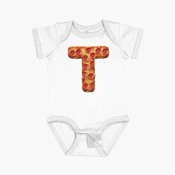 PIZZA LETTER T Short Sleeve Baby One-Piece