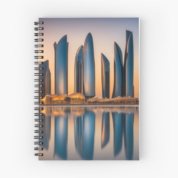 Item preview, Abu Dhabi Skyline and Etihad Towers at Sunset with Reflection designed and sold by hjian8219.