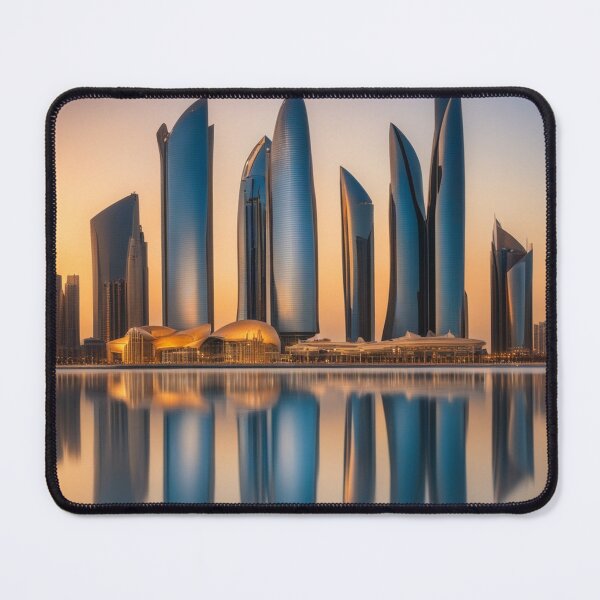 Item preview, Abu Dhabi Skyline and Etihad Towers at Sunset with Reflection designed and sold by hjian8219.