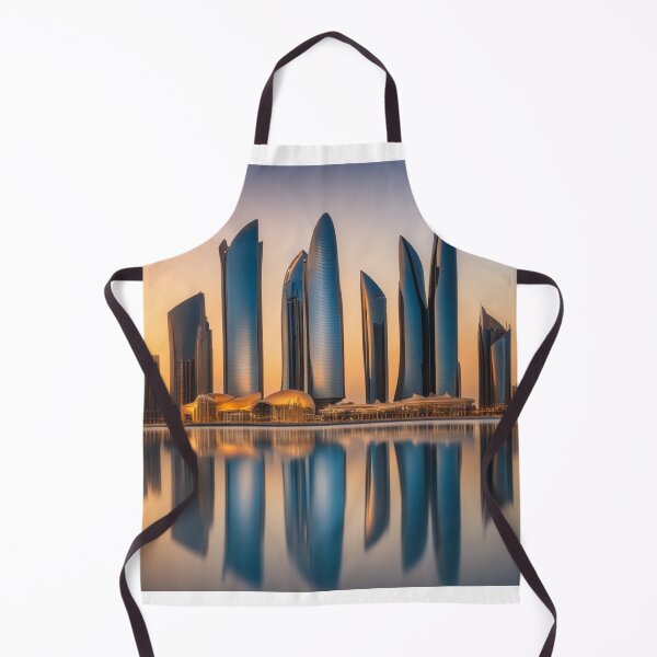 Item preview, Abu Dhabi Skyline and Etihad Towers at Sunset with Reflection designed and sold by hjian8219.
