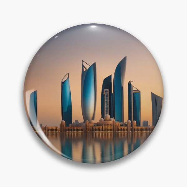 Item preview, Abu Dhabi Skyline and Etihad Towers at Sunset with Reflection designed and sold by hjian8219.
